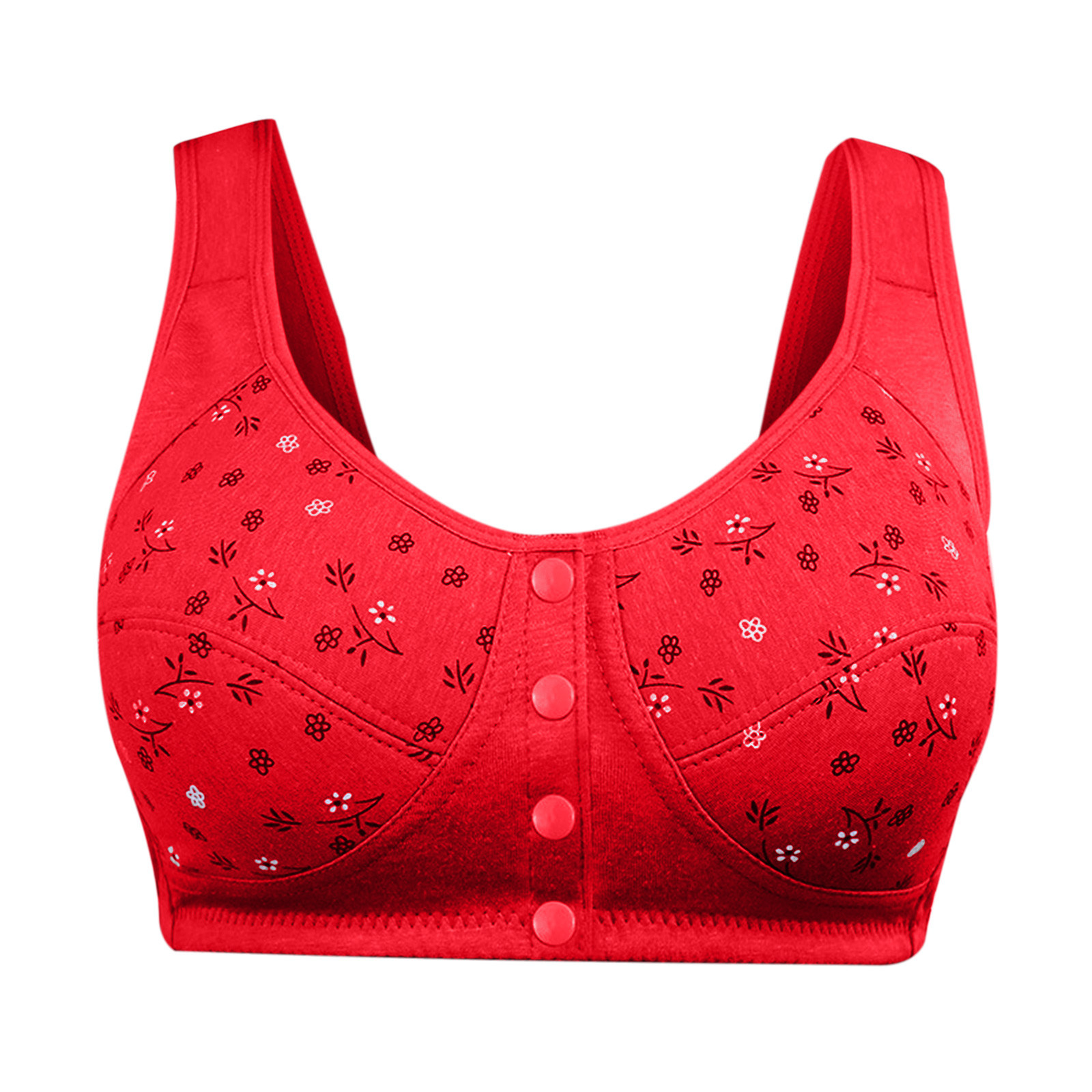 Borniu Wirefree Bras for Women ,Plus Size Front Closure Lace Bra Wirefreee Extra-Elastic Bra Active Yoga Sports Bras 36B-52B, Summer Savings Clearance